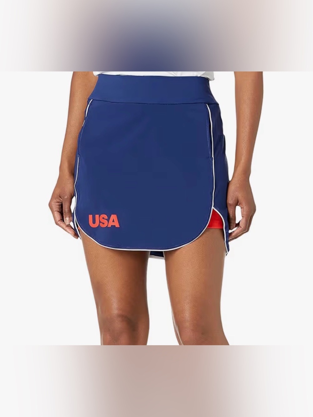 Adidas Navy Blue USA Tennis Skort with Red Accent